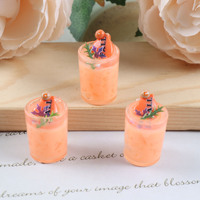 Miniature de tasse à smoothie, jouet décoratif, accessoire de maison de poupée DIY, modèle de tasse de boisson glacée d'été au citron et aux algues, micro-paysage