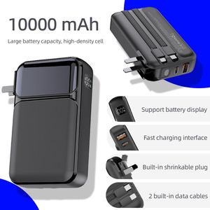 10000 portatile mAh Slim da viaggio essenziali batteria ad alta velocità 3A presa adattatore 4 uscite 22.5W banca cavo di ricari - Product Image 2