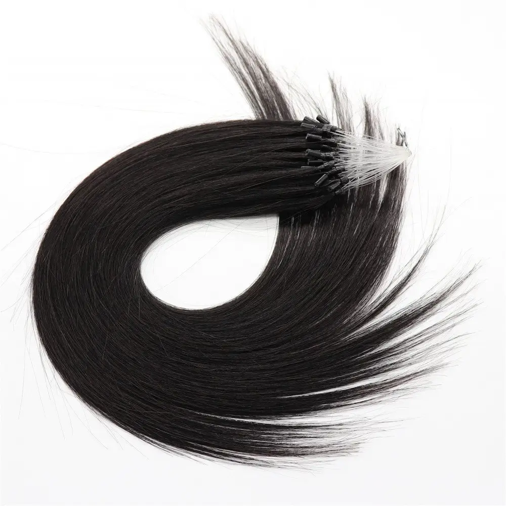 TopElles micro anel de extensões de cabelo cor natural Do Cabelo Humano 1g/Strand 18 polegadas para a beleza fácil de instalar