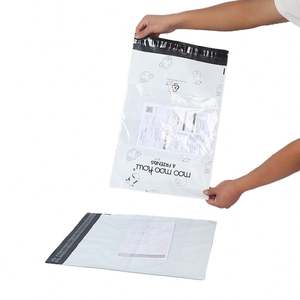 Bolsa de Envío de Plástico Impermeable, Blanca y Amarilla, con Logotipo Personalizado Impreso, Bolsa de Correo de Gran Tamaño para Entregas - Product Image 2