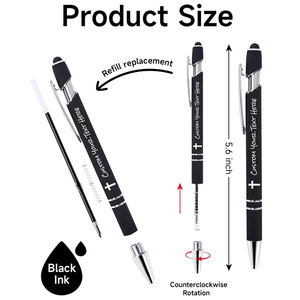 Оптовые рекламные ручки с персонализацией, OEM, с логотипом на заказ, стилусы для сенсорных экранов, металлические гелевые ручки с печатью логотипа, синие/красные чернила - Product Image 2