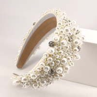 5.5cm grande petite perle cristal strass bandeau en plastique pour femmes accessoires de mariage