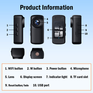Cámara de Acción 4K con Batería de Larga Duración, Cámara Corporal con WiFi y Visión Nocturna 80 °   Carga de ángulo amplio tipo C para seguridad - Product Image 2