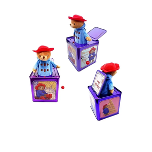 Boîte à musique en métal en gros, motif Petit <span class=keywords><strong>Chaperon</strong></span> <span class=keywords><strong>Rouge</strong></span> et ours en peluche, jouet animal en peluche à manivelle, boîte carrée universelle en métal - Product Image 6