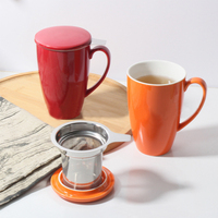 WELAND Tasse à thé en céramique en porcelaine avec infuseur et couvercle, logo personnalisé, vente en gros