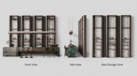 Meuble mural de bar intégré avec vitrine, panneau arrière en marbre blanc, étagère en verre, bande LED, colonne cannelée, personnalisable pour hôtel, OEM
