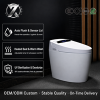 WC intelligent à chasse automatique, à poser au sol, avec écran, fonction de lavage arrière, bidet intelligent avec télécommande