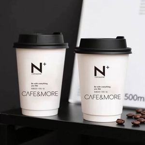 แก้วกาแฟกระดาษสองชั้นพิมพ์โลโก้ตามสั่ง สีสันสดใส สำหรับเครื่องดื่มร้อน ขายส่งแบบใช้แล้วทิ้ง เหมาะสำหรับชา - Product Image 3