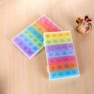Pastillero Semanal Clásico Rainbow de Plástico PP con 28 Compartimentos para Medicamentos y Vitaminas Diarios - Personalizable JH Medibox - Product Image 3