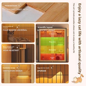 Dongmajiaju Luxury Wooden <strong>Cat</strong> Villa Cage with Iron Door Integrated Litter <strong>Box</strong> Space-Saving Breathable <strong>Cat</strong> House <strong>Bed</strong> All Seasons - Product Image 4