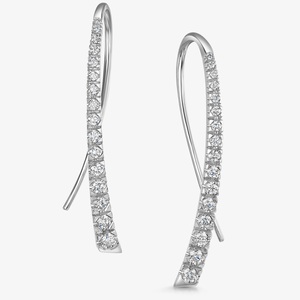 Pendientes de Diamantes con Diseño en Espiral, 0.85 Quilates, Oro Blanco de 18K, Chapados en Oro, Joyería de Lujo Personalizable para Regalo de Boda - Product Image 1