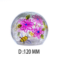 Décoration créative, petite lampe de nuit, guirlande lumineuse LED alimentée par piles, lampe à motif floral peint, forme géométrique, verre