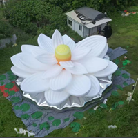 Ballon publicitaire gonflable géant en forme de lotus lumineux personnalisé avec éclairage LED pour la décoration de scène, de fête et d'événements