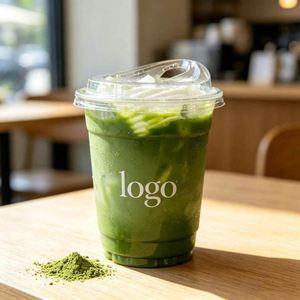 Gobelets à café et à thé jetables en plastique PET transparent de 98 mm avec logo personnalisé, vente en gros d'usine, qualité alimentaire, très demandés - Product Image 1