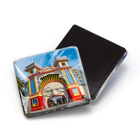 Aimant de réfrigérateur personnalisé en verre, souvenir de voyage avec monument de ville, aimant de réfrigérateur en cristal imprimé personnalisé, cadeau touristique