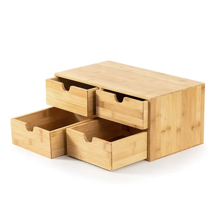 Bamboo Desk Organizer Bamboo Desk Drawer Tabletop Cosmetic Storage Organization Desktop Storage With drawer