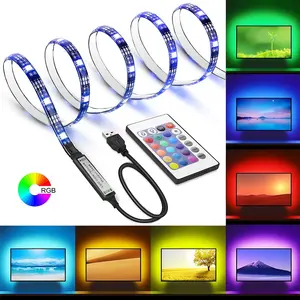 LED Strip Light USB 5050SMD DC5V RGB Black PCB 30LED/M Waterproof Flexible Tape Ribbon 1M 2M 3M TV Desktop Screen BackLight