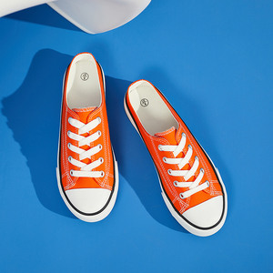 <b>Hot</b> Sale Breathable Spring Autumn Summer Ladies Vulcanize Shoes Canvas Rubber Sole Slip on Flat Heart Pattern EVA Midsole - Product Image 1