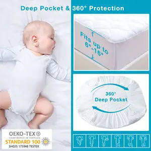 Großhandel wasserdichte Bettwäsche Anti-Bettwanzen Polsterschlitz Bettwäsche gesteppt elastisch eingebetteter Stil Bettmatratzenschutz