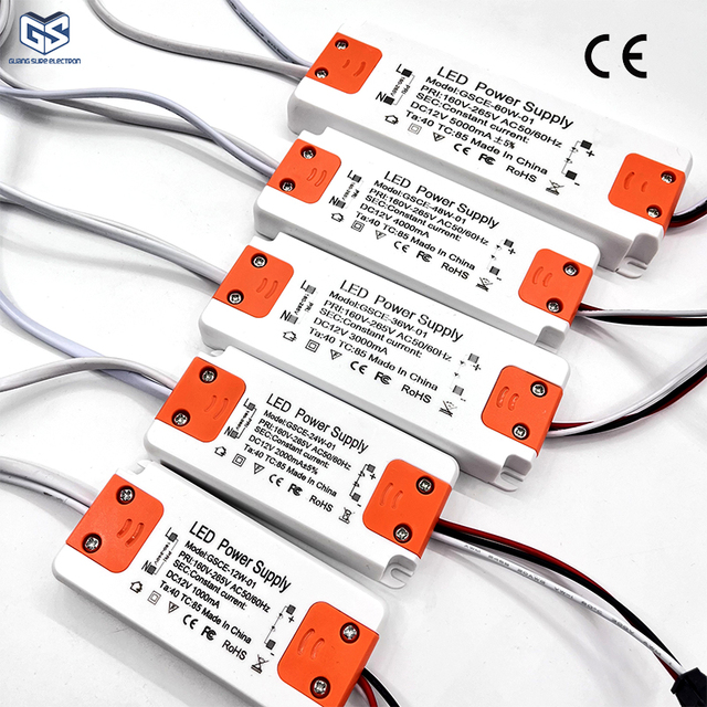 LED Driver 220V 110V Input Voltage Single Type  Output Current 24W/36W/48W/60W/72W Constant Slim LED Power Supply Manufacturer