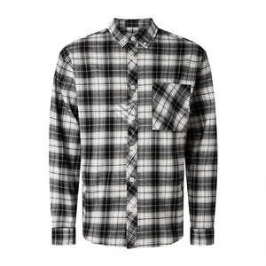 เสื้อเชิ้ตแขนยาวผู้ชายสั่งทำขายส่ง ผ้าฝ้ายฟลานเนล 100% ติดกระดุม สีสันแบบบล็อกสีสันสำหรับฤดูใบไม้ร่วง เสื้อลำลอง ระบายอากาศได้ดี - Product Image 1
