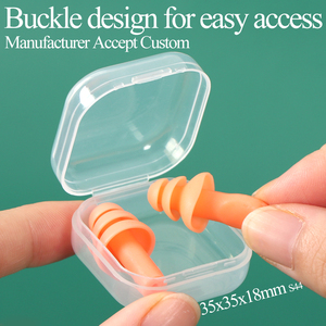 SUNSHING Travel <b>Plastic</b> Earplug Storage Box Mini Earbud <b>Container</b> Portable Ear Plug Holder Wholesale Nose Clip Carry Case - Product Image 2