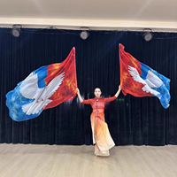 Nouveau drapeau de louange en mousseline de polyester écologique imprimé, motif colombe sexy, pour la danse, la paix, écharpe blanche créative, usage domestique, fête costumée