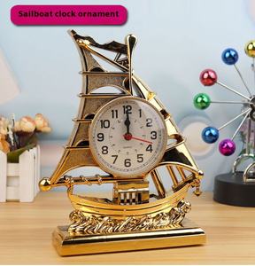 Decoración de lujo, piezas de decoración para el hogar, juego de estatua de ciervo decorativa con reloj de mesa de escritorio - Product Image 2