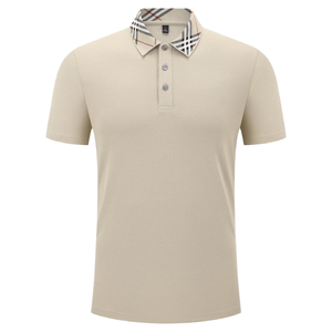 Chemises polo pour hommes en coton à col montant surdimensionné, de haute qualité, respirantes, décontractées, pour l'été, avec logo personnalisé - Product Image 1