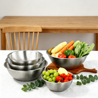 Alat Penyajian Salad dari Baja Tahan Karat Ramah Lingkungan (Peralatan Salad) untuk Penggunaan yang Aman dan Higienis