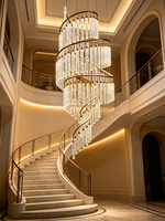 Lustre moderne en cristal LED, décoration luxueuse en cristal à bulles longues, luminaires pour escaliers, lustres pour salon, hôtel