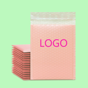 Sac à bulles en film extrudé biodégradable écologique rose nude 25x30+5CM, épais, pour cosmétiques, bijoux, CD, enveloppe express - Product Image 1