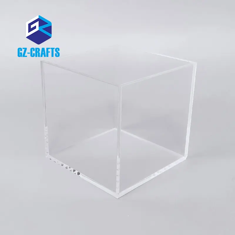 Clear 5-Zijdige Acryl Display Kubus Dozen 4X4X4 Inch 5 Zijden Acryl Display Cube