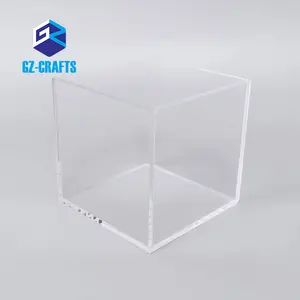 Cube d'affichage en acrylique transparent à 5 faces 4x4x4 pouces Cube d'affichage en acrylique à 5 faces