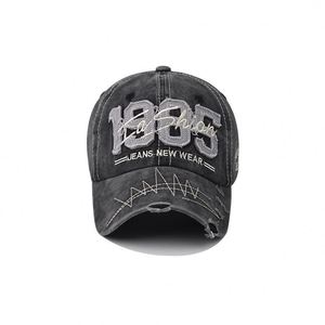 Casquette de baseball unisexe délavée et vieillie avec lettres brodées et nœuds, style urbain unique, protection solaire, pour l'extérieur et la mode - Product Image 5