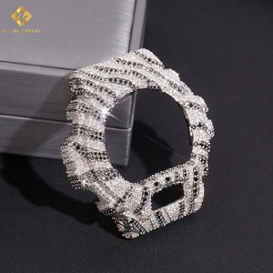 HOT Selling DM6900 Silver VVS1 Miossanite <b>Watch</b> Bezel White Black Moissanite Diamond <b>Watch</b> <b>Case</b> Hip Hop Jewelry Iced Out Diamond - Product Image 4