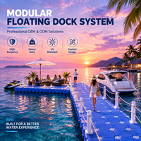 Plateforme flottante modulaire en plastique HDPE pour bateau, jet ski, yacht avec capacité de charge de 300-350 kg/m, certifiée ISO CE