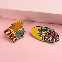 Épingles en émail personnalisées en forme de nourriture, colorées, pour restaurants (pain, pizza, serpent, beignet)