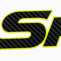 Autocollant Emblème Sport en Fibre de Carbone Bleu avec Bord Noir : Badge Lettres Plat pour Carrosserie, Vinyle Texturé PVC