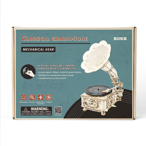 <span class=keywords><strong>Robotime</strong></span> <span class=keywords><strong>Rokr</strong></span> Jouets assemblés à la main LKB01 Gramophone classique <span class=keywords><strong>3D</strong></span> Puzzles en bois pour livraison directe - Product Image 6