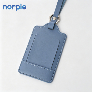 Etiqueta de equipaje de viaje de cuero PU azul lago con impresión láser y clip de anillo de resorte para <span class=keywords><strong>viajes</strong></span> de luna de miel, en stock, marcador de equipaje para <span class=keywords><strong>viajes</strong></span> - Product Image 3