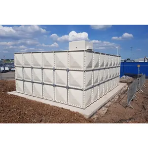 Tanque de almacenamiento de agua reforzado con fibra de vidrio FRP GRP para agricultura Depósito de agua potable modular grande