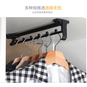 Poluoni Top Mounted Telescopic <b>Clothes</b> Rack With Hangers For Closet Storage Organizer - Product Image 3