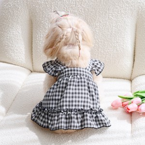 Custom-made <b>small</b> checkered flutter sleeve sundress, cat dress, <b>dog</b> <b>clothes</b>, cool and breathable summer kitten clothing - Product Image 3