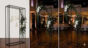 Metal Wedding Display Rack Open <b>Shelf</b> Garland Stand Hanging <b>Hook</b> Table Name Organizer Entry Decor - Product Image 4