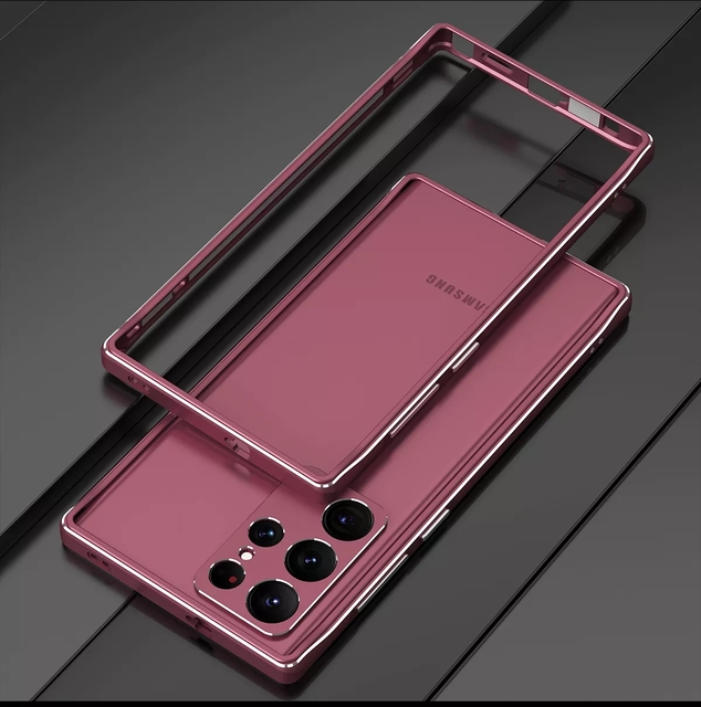 Luxury Metal Cover for Samsung Galaxy S22 Ultra Aluminum Phone Case Bumper With Camera Lens Protector