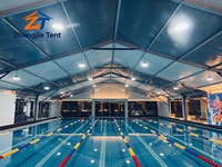 Tente de réception toutes saisons pour piscine et terrain de basketball/football, tente professionnelle pour complexe aquatique avec structure en alliage d'aluminium