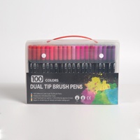 Zeamor Caneta – Lot de 12 marqueurs artistiques à double pointe, encre colorée, emballage en vrac, stylo pinceau de calligraphie, promotion pour écoliers