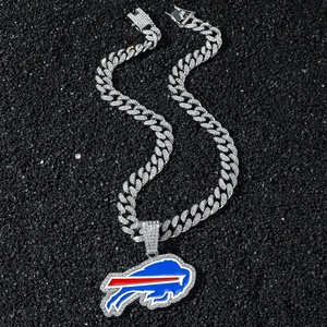 Bán Buôn 2025 Hóa Đơn Trâu Vô Địch Mặt Dây Chuyền Dây Chuyền Punk Hip-Hop Phong Cách Cuba Chuỗi Vòng Cổ Cho Đảng Quà Tặng - Product Image 3