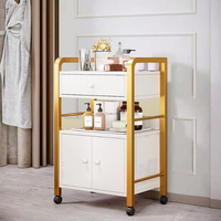 Chariot de rangement de salon de beauté moderne et luxueux en métal à 4 roues pour les outils d'art des ongles, chariot de salon multifonctionnel mobile, utilisation dans le salon